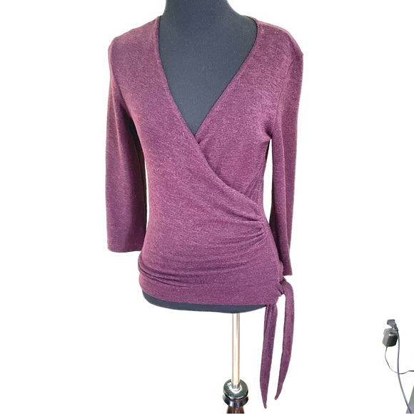 VINTAGE Y2K AMY BYER MAROON WRAP SIDE TIE TOP SIZE LARGE - Picture 1 of 9